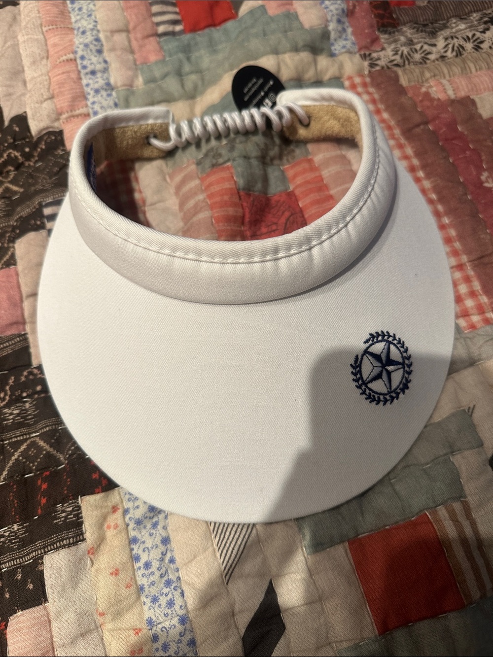 White Golf Visor with Colonial Country Club Logo
